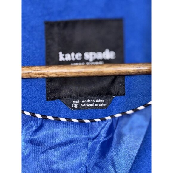 Kate Spade Bright Blue Trench Coat Sz XXL Winter Elegant Statement Piece NWT - Picture 6 of 6